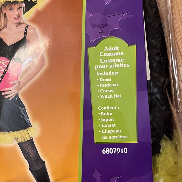 NEON WITCH OUTFIT FOR HALLOWEEN OR JUST FOR FUN! NEW!! One size - Picture 2 of 3